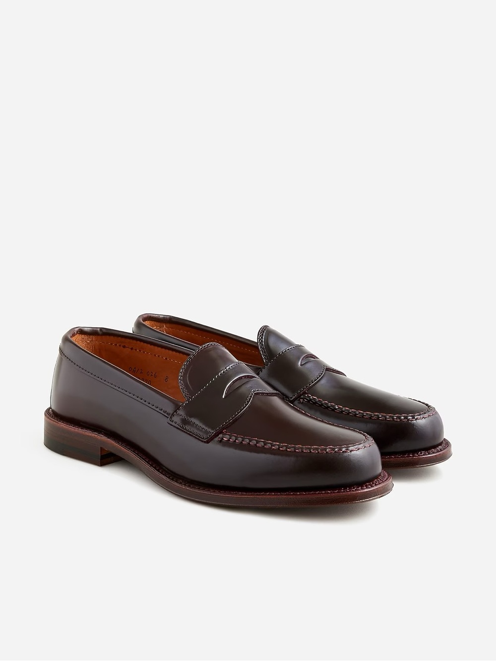 Alden® for J.Crew Made in USA cordovan penny loafers Size 12 D NWOB AN862
